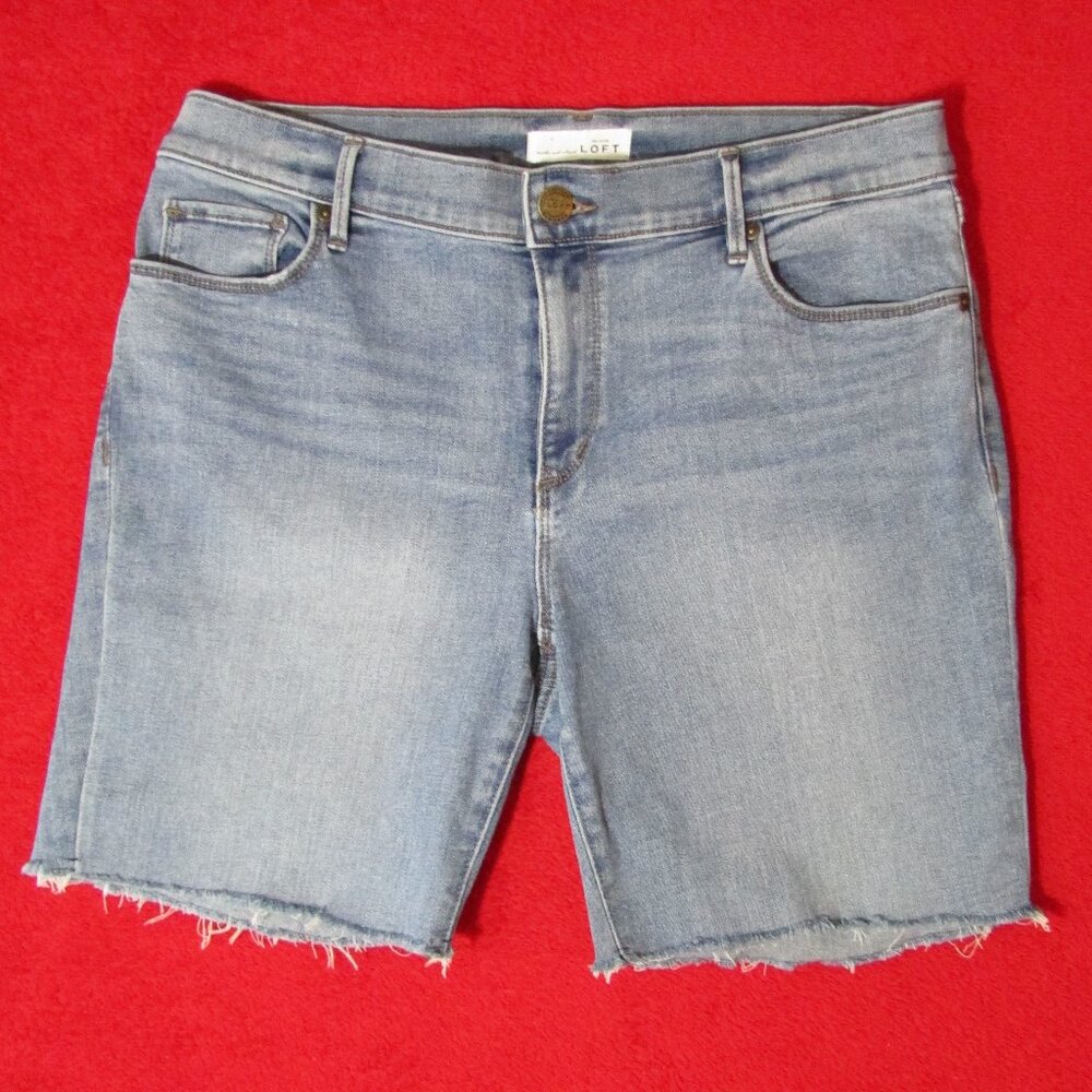 Ann Taylor Cut Off Jean Shorts Stretch Medium Blue - Picture 1 of 10